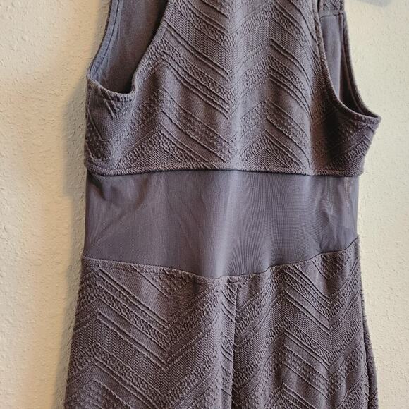 Free People Size Small Gray Textured Mesh Bodycon Mini Dress - Picture 11 of 13